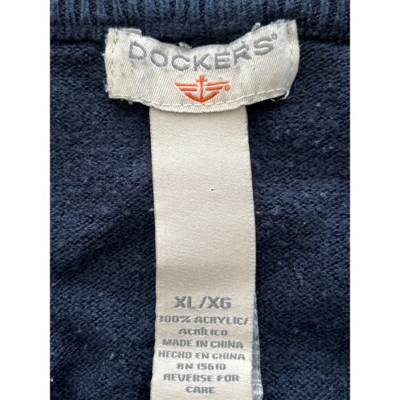 Dockers Men’s Blue XL Pullover V Neck Sweater 100% Acrylic Business Casual - Picture 3 of 7